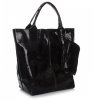 Kožené kabelka shopper bag Genuine Leather čierna 788